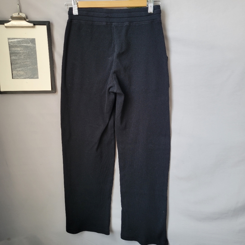 Aritzia Tna Thermal Waffle Knit Wide‎ Leg Pant Black XS - Picture 2 of 12